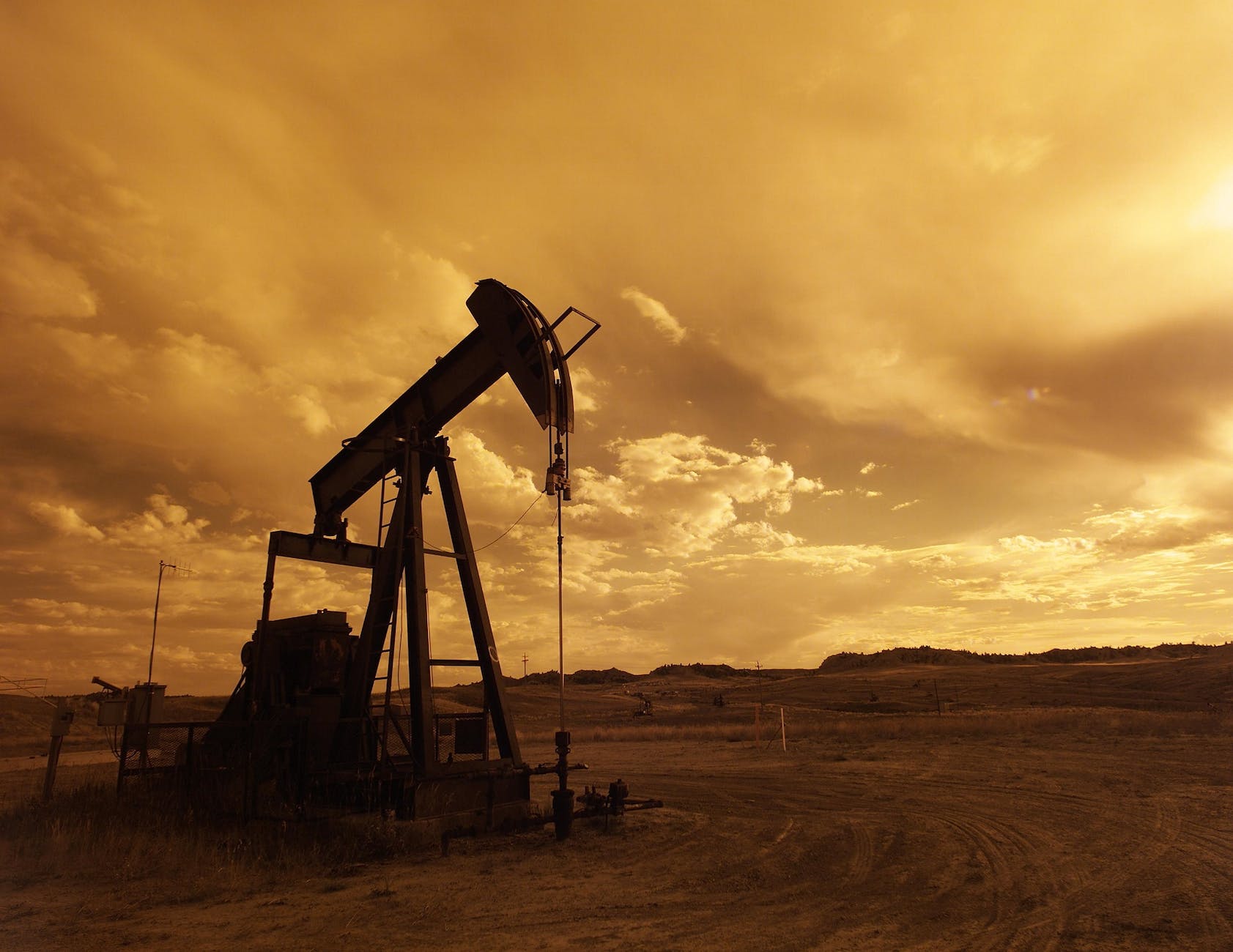 industrial machine during golden hour