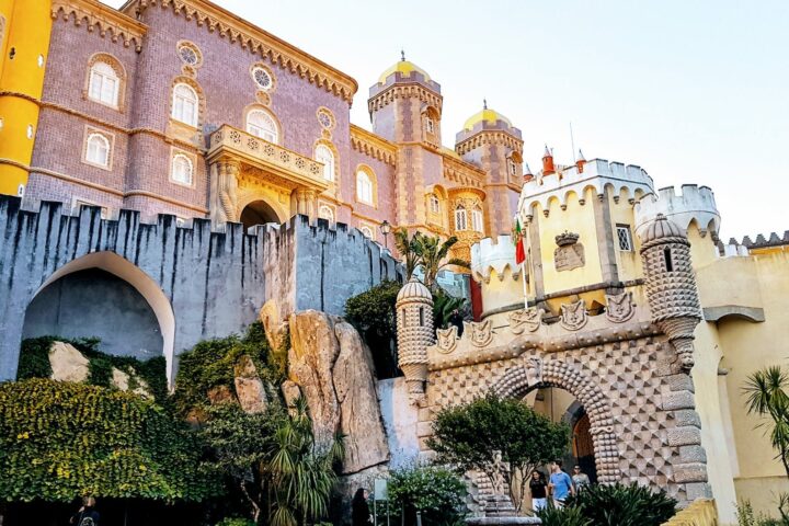 beige and pink castle