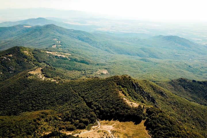 aerial photography of mountains