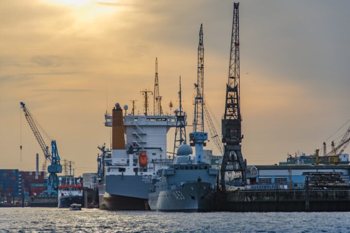 shipping boat near dock