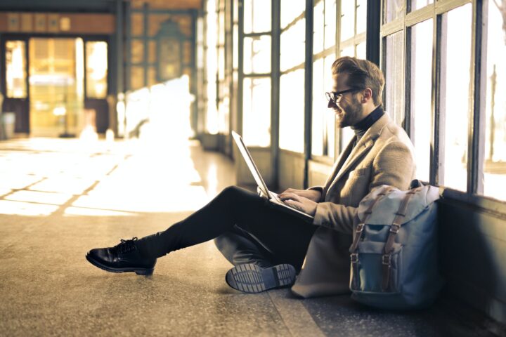 man wearing gray blazer