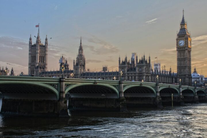 bridge over river in city